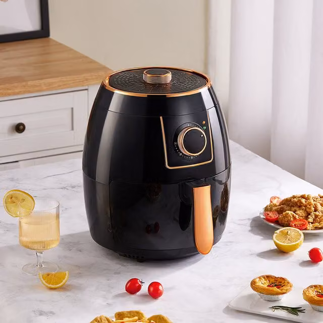 Livingandhome 5.5L Hot Air Oil-Free Air Fryer with Timer, Black