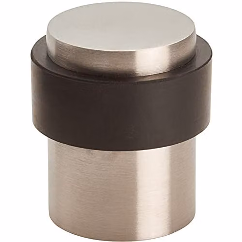 Loops Brushed Stainless Steel Pedestal Doorstop with Rubber Buffer in Silver – 1