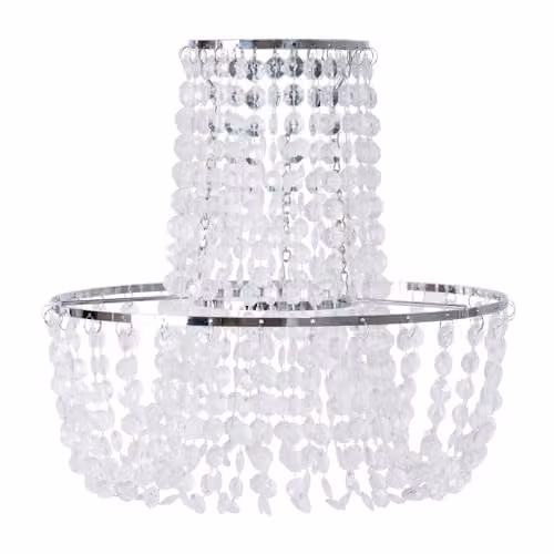 ValueLights Silver Jewel Acrylic Droplet Chandelier Pendant Light Shade, Width: 28 cm