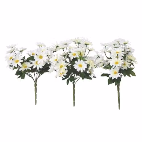Coopers of Stortford White and Multicolour Gerbera Artificial Floral Picks, Set of 3, Height: 31 cm