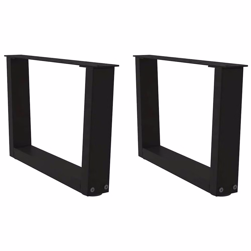 Berkfield Home V-Shape Dining Table Legs, 2 Pieces, Black Steel, Height: 50 cm, Width: 30-31.3 cm – 1
