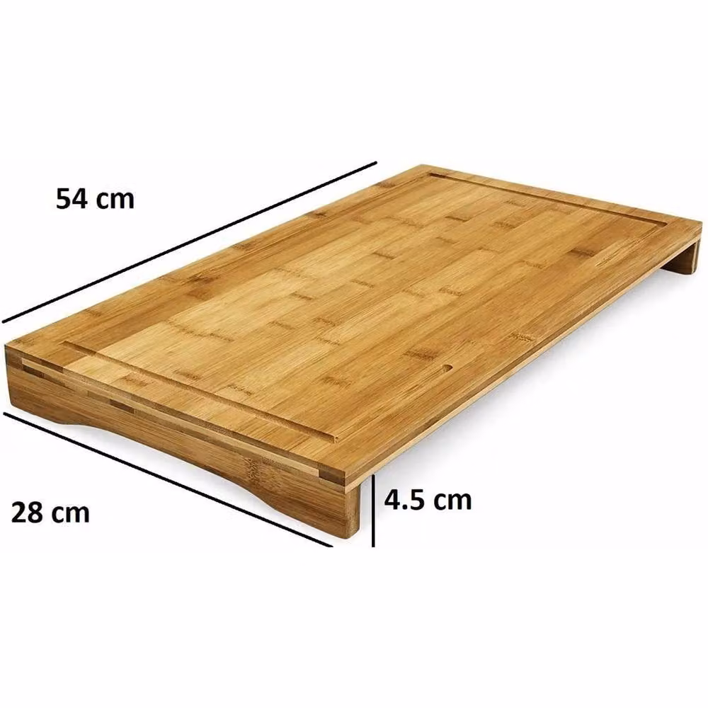 Nordara Set of 2 Rectangular Bamboo Wooden Kitchen Chopping Boards and Oven Hob Covers in Beige – 2