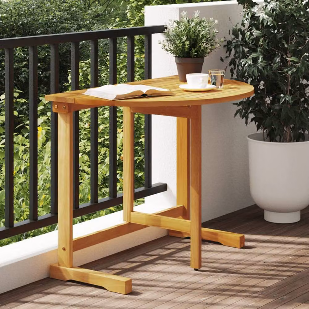 Berkfield Home Beautiful Folding Balcony Table in Brown Solid Acacia Wood W/D/H: 90 x 60 x 72 cm – 2