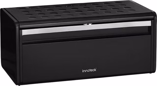 Innoteck Bread Bin with Magnetically Sealed Door, Black