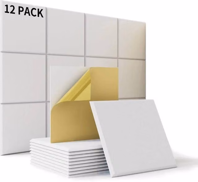 FLAVORA 12-Piece White Acoustic Wedge Foam Tiles