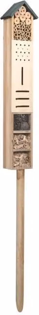 Berkfield Home Brown Firwood Insect Hotel, W: 15 cm, D: 11 cm, H: 150 cm