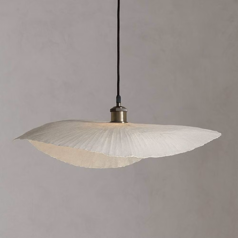 CGC Lighting Wanda Extra Large Paper Wave Easy Fit Lampshade, White, Diameter: 60 cm – 2