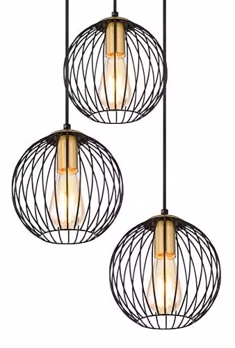 Globo Lighting Black Metal Sphere Pendant Light