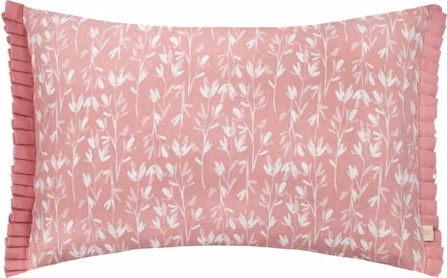 Make it a Home Belle Cotton Rectangular Cushion in Petal Pink with Feather and Polyester Filling