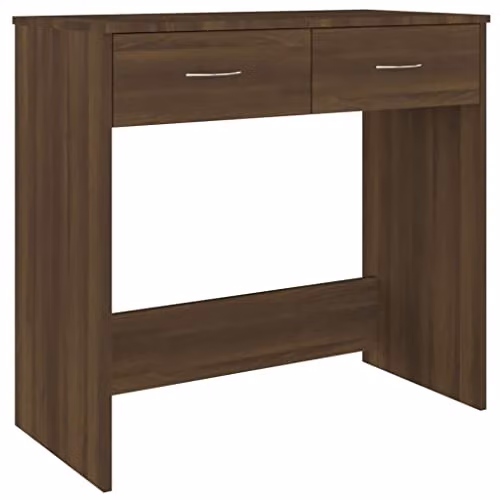vidaXL Modern Writing Desk in Brown Oak, W/D/H: 80 x 40 x 75 cm