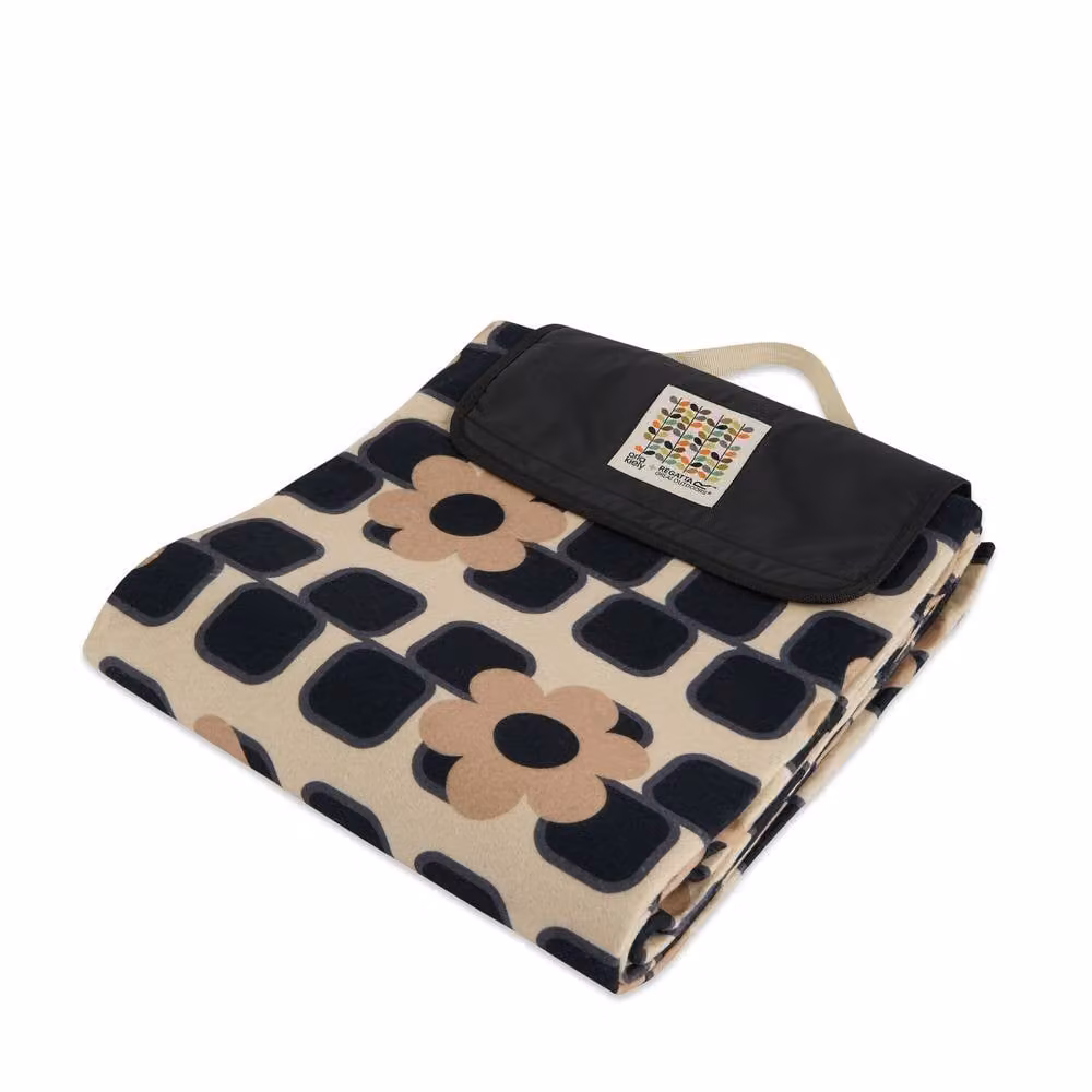 Regatta Orla Kiely Printed Picnic Blanket in Black with Waterproof Underside – 2