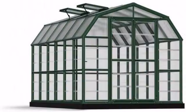 Palram Grand Gardener Greenhouse with Green Resin Frame and Transparent Polycarbonate Panels, W: 264.7 cm, H: 238.2 cm – 6