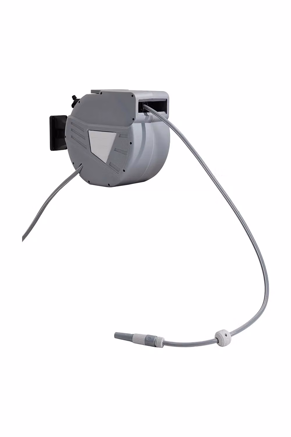 Living and Home Wall Mounted Automatic Retractable Garden Hose Reel with Spray Nozzle in Grey – 4