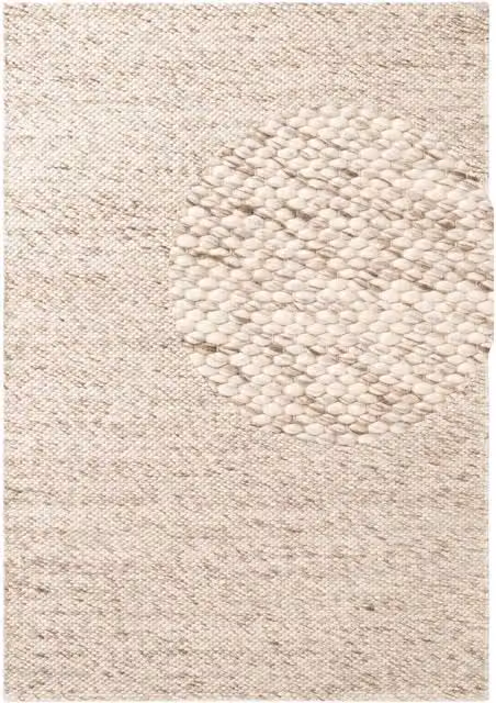 Hanse Home Woven Wool and Cotton Rectangular Rug in Beige and Brown, W/D/H: 140 x 200 x 1 cm