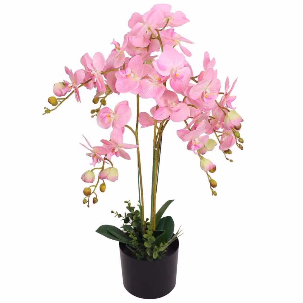 Berkfield Home Pink Artificial Orchid Plant with Pot, Height: 75 cm – 2