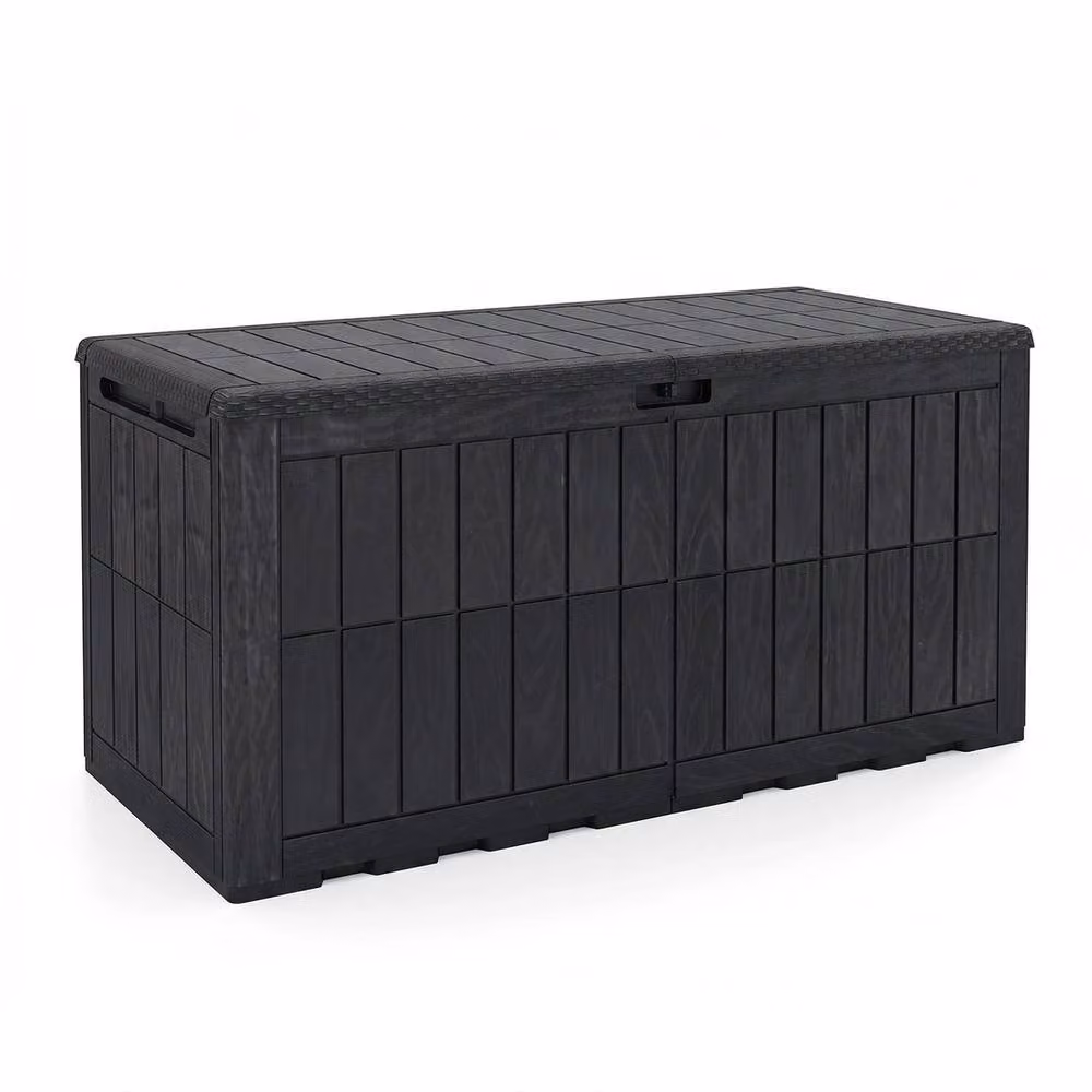 Havendro 455L Lockable Outdoor Storage Box with Lid Handles in Matt Black – 3