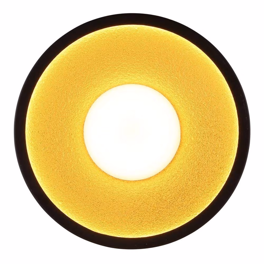 Netlighting Woki Semi Flush Ceiling Light in Black and Gold/Brass with Warm White LED 3000K – 3