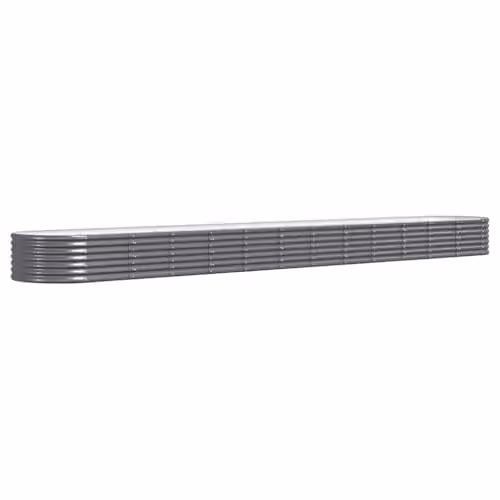 vidaXL Galvanised Steel Raised Bed in Anthracite, W: 512 cm, D: 80 cm, H: 36 cm