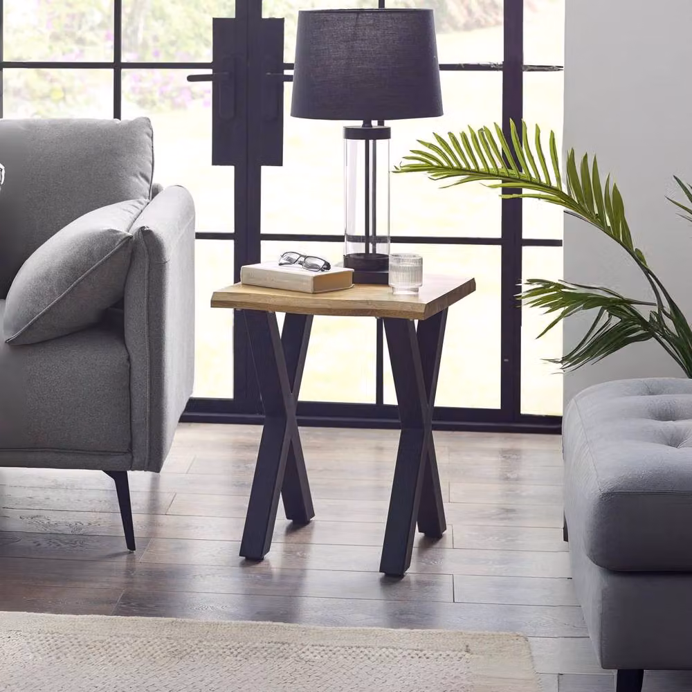 Cheshire Fairmont Contemporary Lamp Table in Oak and Black – 2