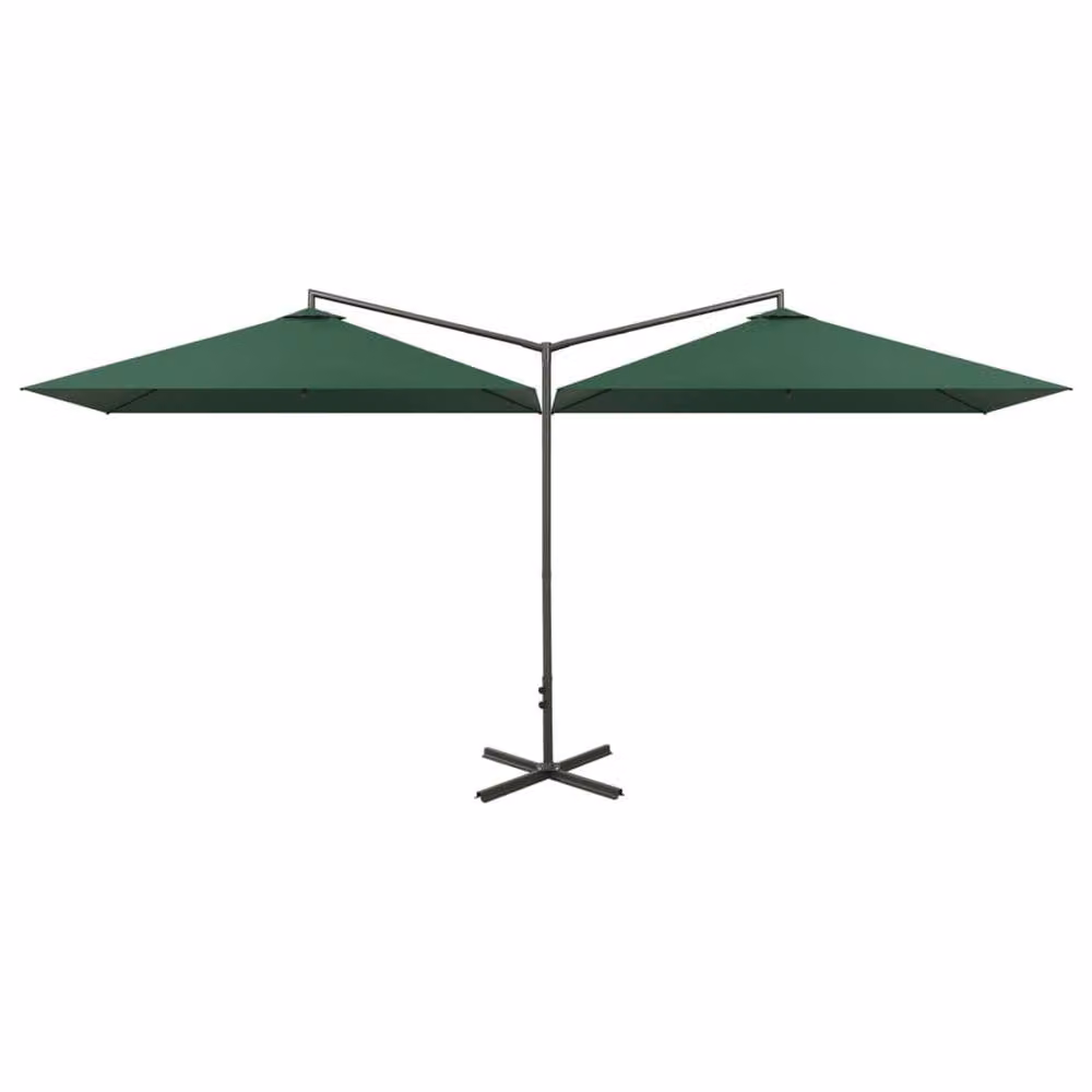 Berkfield Home Double Cantilever Parasol with Steel Pole, Green, W: 600 cm, D: 300 cm – 2