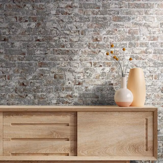 Galerie Industrial Effects Brick Wallpaper in Beige and Sand
