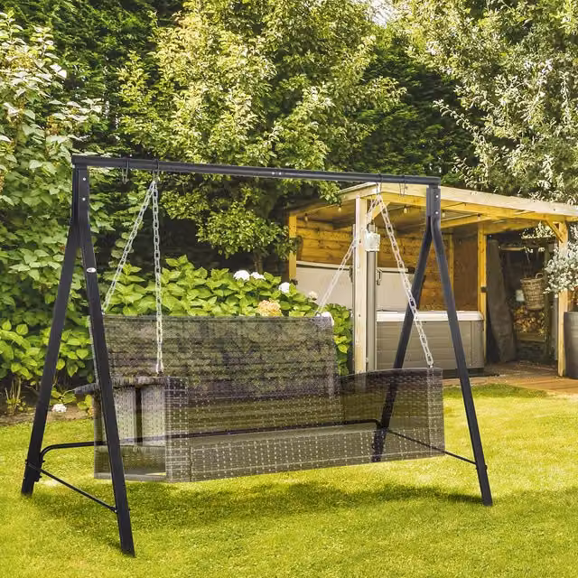 Outsunny Metal Swing Stand in Black with 240kg Weight Capacity