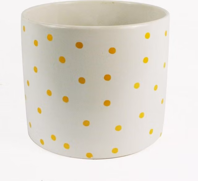 Leaf Ceramic Tabletop Planters in White and Gold