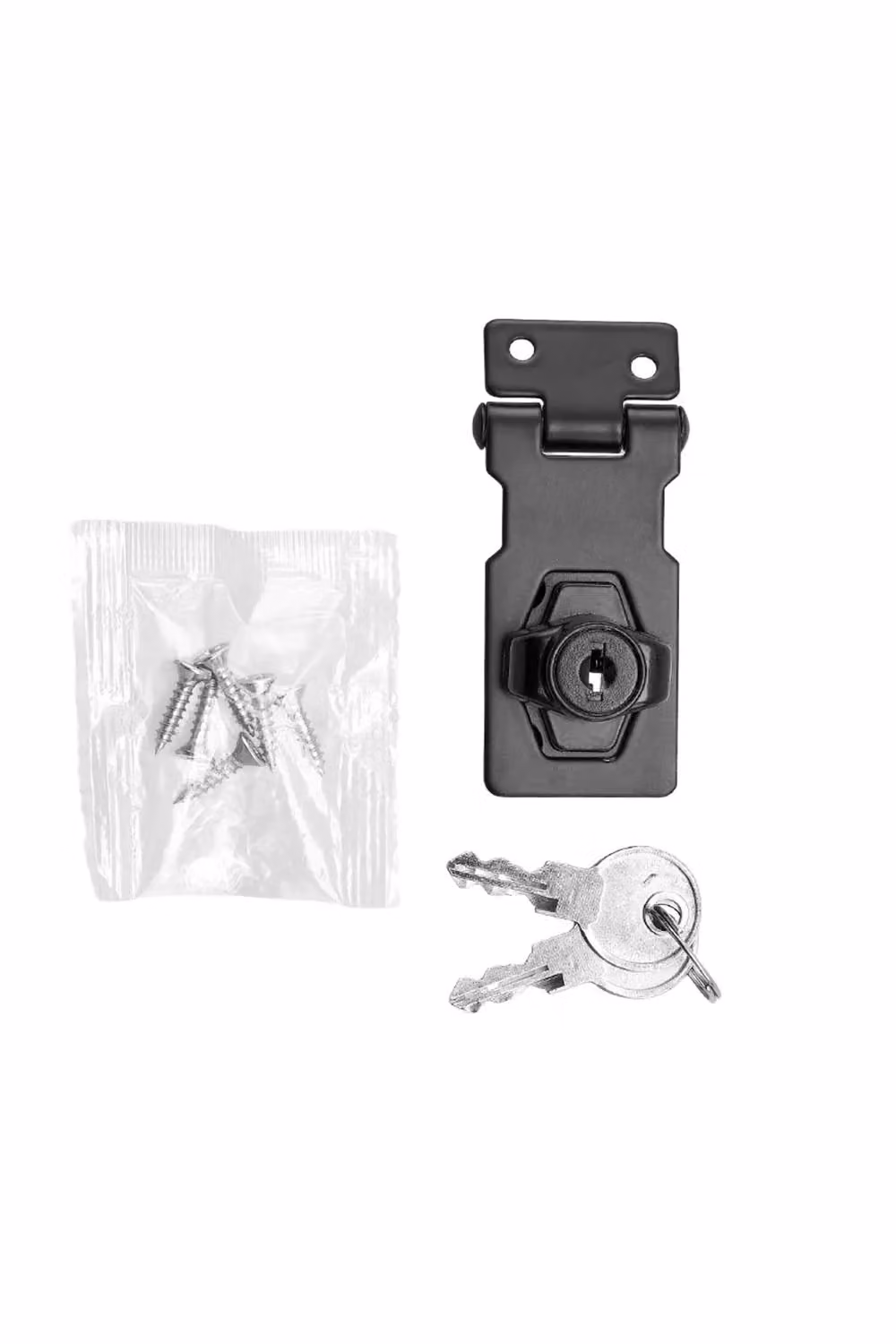 Living and Home Black Metal Mechanical Keyed Hasp Lock with Twist Knob for Cabinets – 3