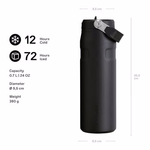 Stanley IceFlow Flip Straw Sports Water Bottle, 0.7 l, Black – 2