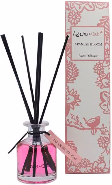 Agnes Cats Pink Floral Reed Diffuser for Tabletop Home Fragrance