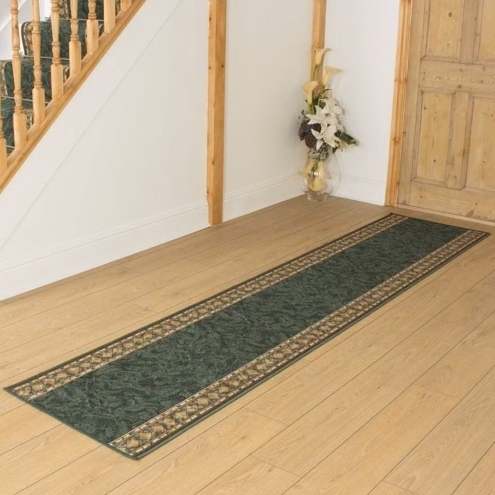 runrug Cheops Hallway Runner Rug in Green, Non-Slip and Hardwearing, W: 120 cm, L: 210 cm – 4