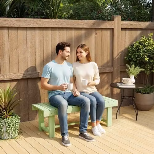 Outsunny 2 Seater Wooden Garden Bench in Light Green, W/D/H: 110 x 38 x 35 cm – 7