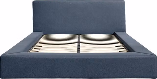 LPD Home Soho Dapple Upholstered Velvet Bed Frame in Ink Blue