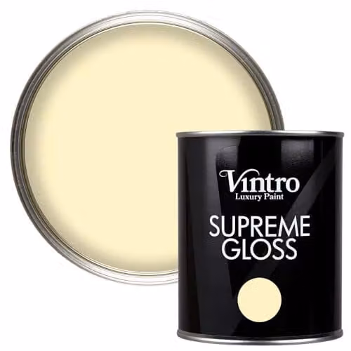 Vintro Isabella Pale Yellow High Gloss Water Based Paint for Wood and Walls, 1 Litre