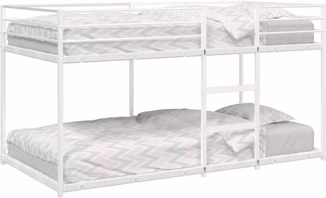 Berkfield Home Metal Bunk Bed in White W/D/H: 100 x 190 cm
