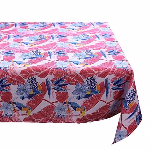 Alan Symonds Toucan Parrot Water Repellent Outdoor Table Runner in Red, Pink and Multicolour – 1