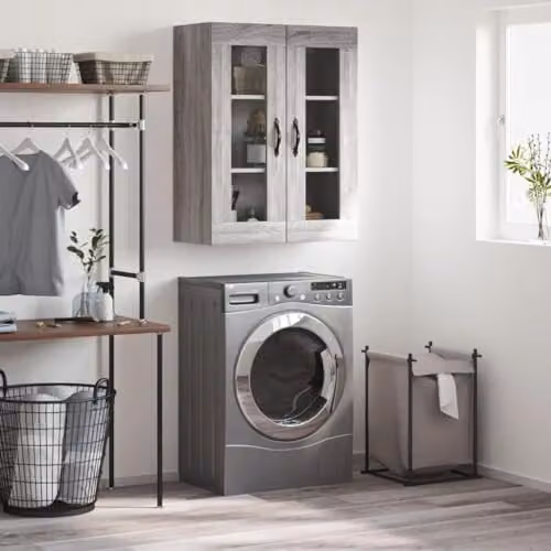vidaXL Wall Mounted Cabinet in Grey Sonoma, W/D/H: 69.5 x 34 x 90 cm – 2