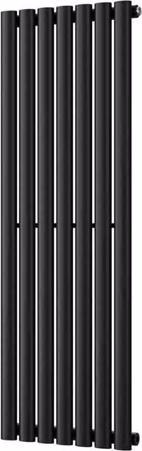 UK Radiators Omeara Black Elliptical Tube Vertical Designer Radiator W: 40.6 cm, H: 120 cm – 1