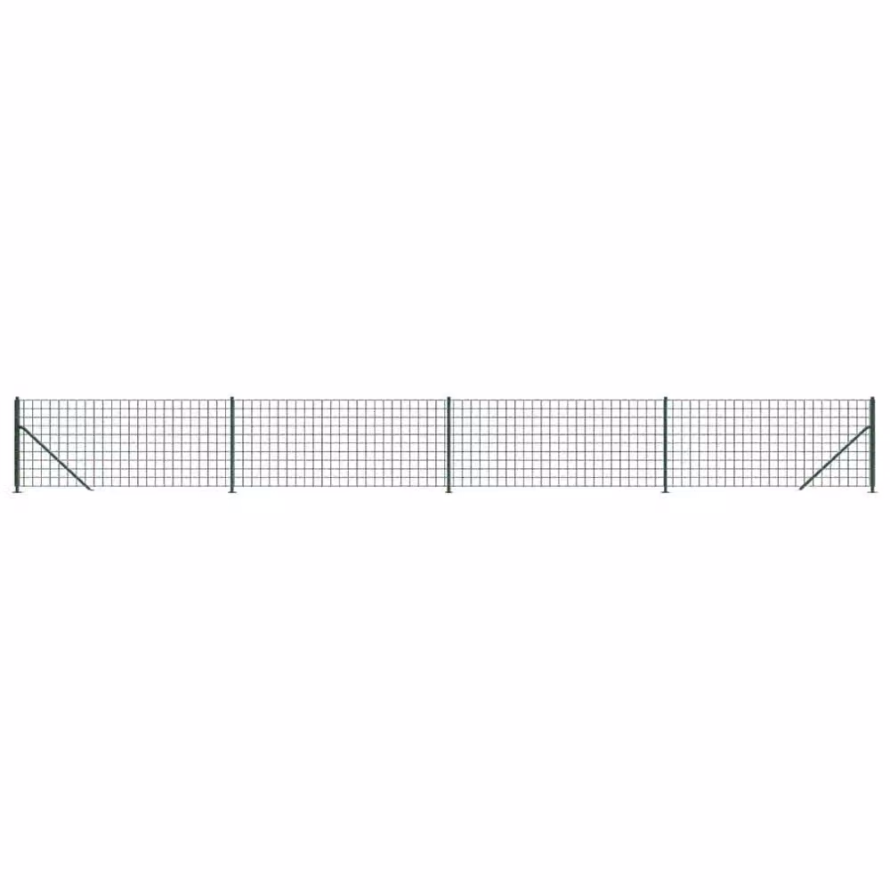 Berkfield Home Durable Green PVC Coated Galvanised Steel Wire Mesh Fence with Flange, W: 1 m, L: 10 m – 2