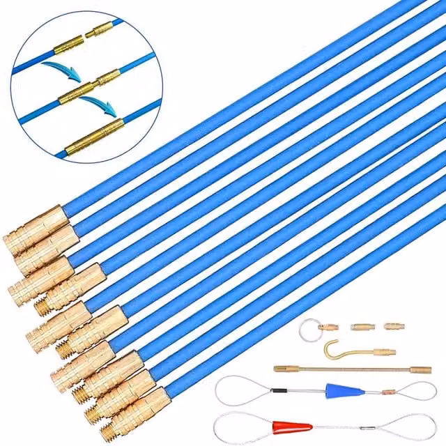 Ventryn 10m Blue Plastic Cable Access Kit with Puller Rods – 1