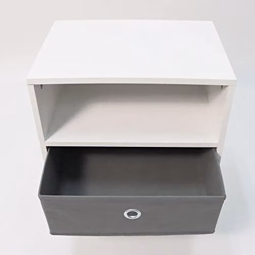 Spot on Dealz 2 Cube Storage Unit in Grey or White, Modern Glossy MDF and Wood Bookcase and Shelving Unit, W/D/H: 40 x 30 x 30 cm – 4