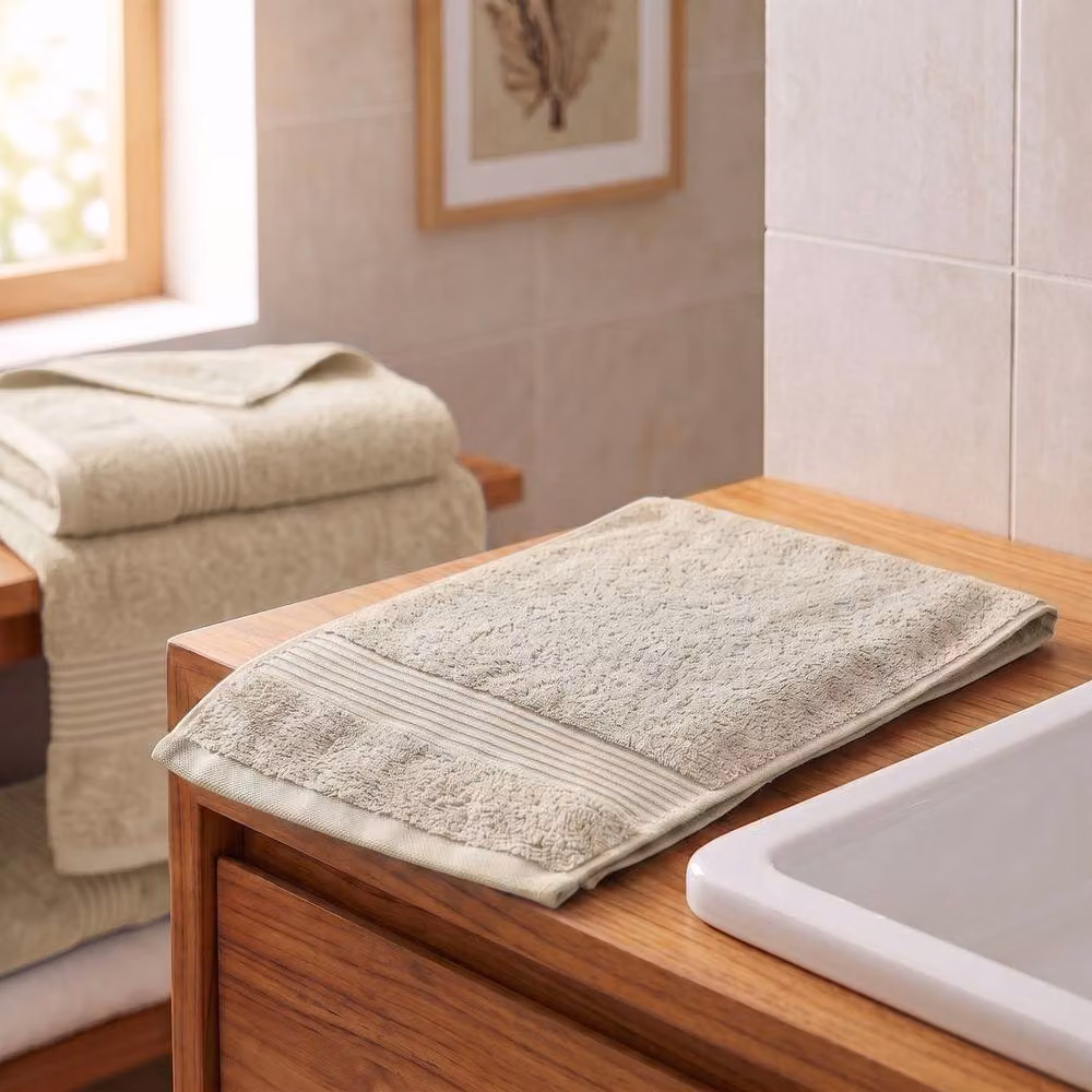 Grace Premium Fluffy Cotton Hand Towels, Pack of 6, Beige – 2