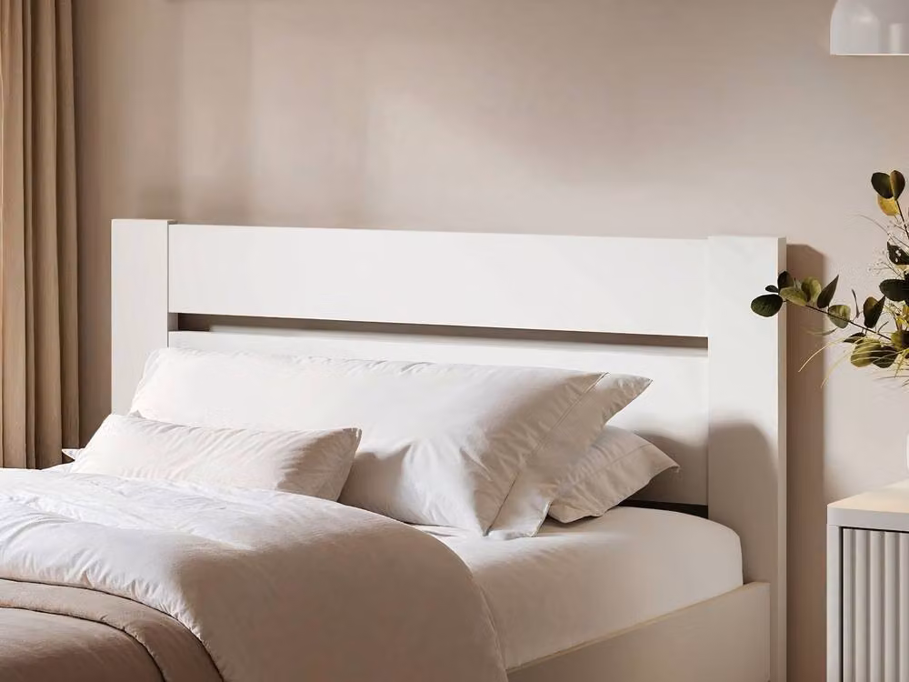 Noomi Pradis Single Storage Bed in White Lacquered Solid Pine W/D/H: 90 x 200 cm – 3