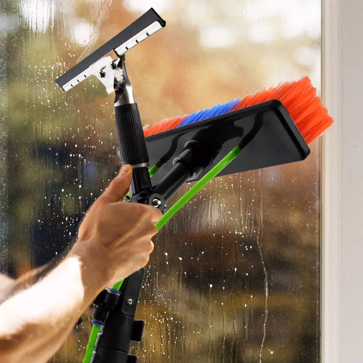 Monstershop Water Fed Window Cleaning Pole with Telescopic Aluminium Handle, Black – 5