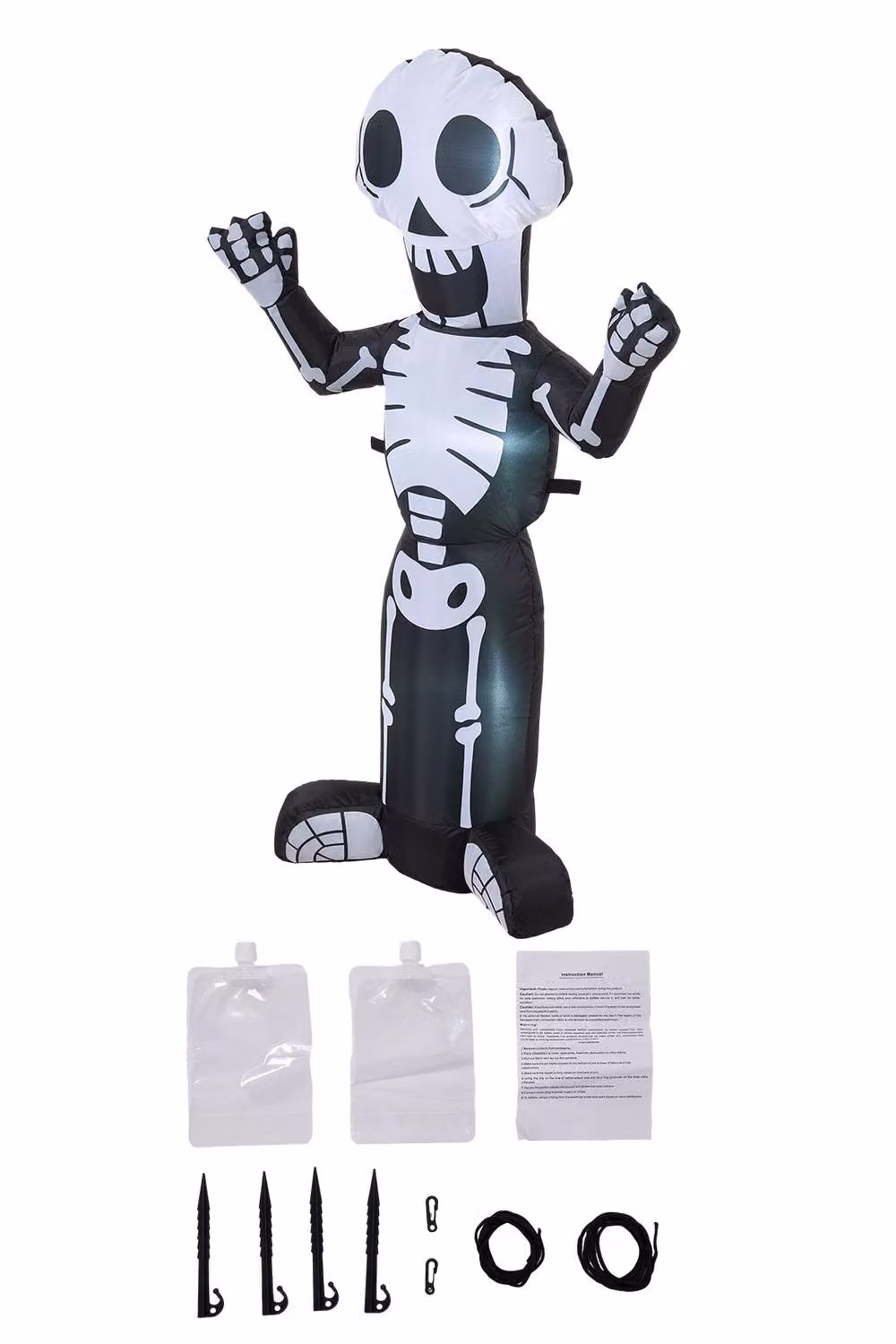 Living and Home Multicolour Inflatable Halloween Skeleton Decoration with LED Lights – 3