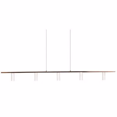Netlighting Twinline Linea Verdace 5 Light Straight Bar Pendant Ceiling Light in Bronze