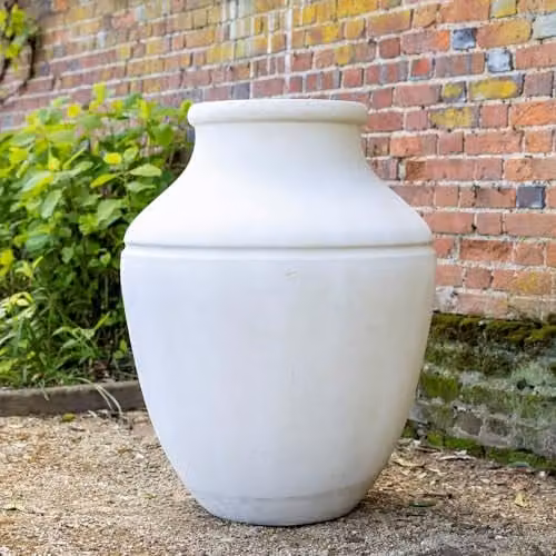 Primrose White Concrete Round Planter, Height: 90 cm