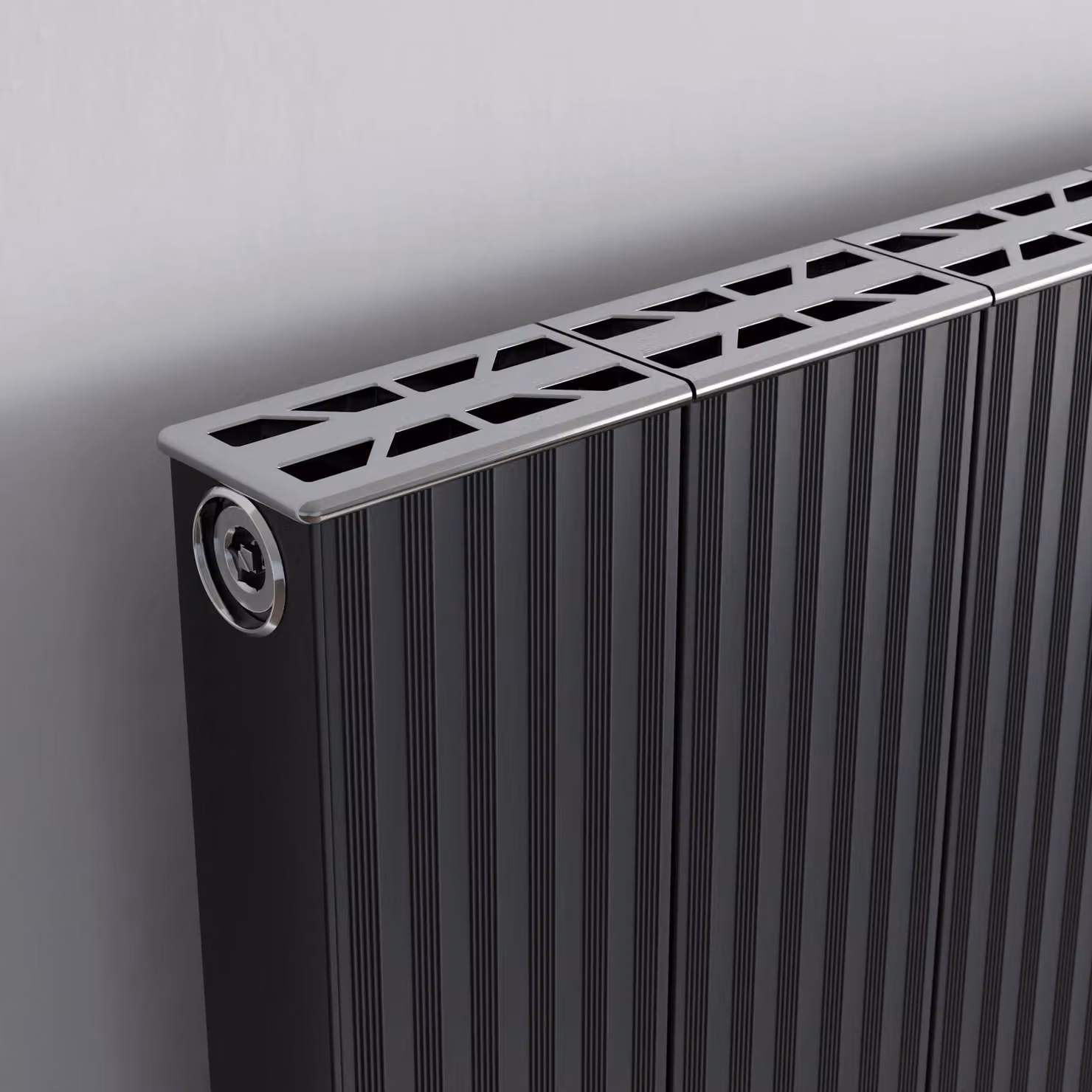 Agadon Madrid Designer Aluminium Radiator in Anthracite Grey, W: 180 cm, H: 50 cm – 3