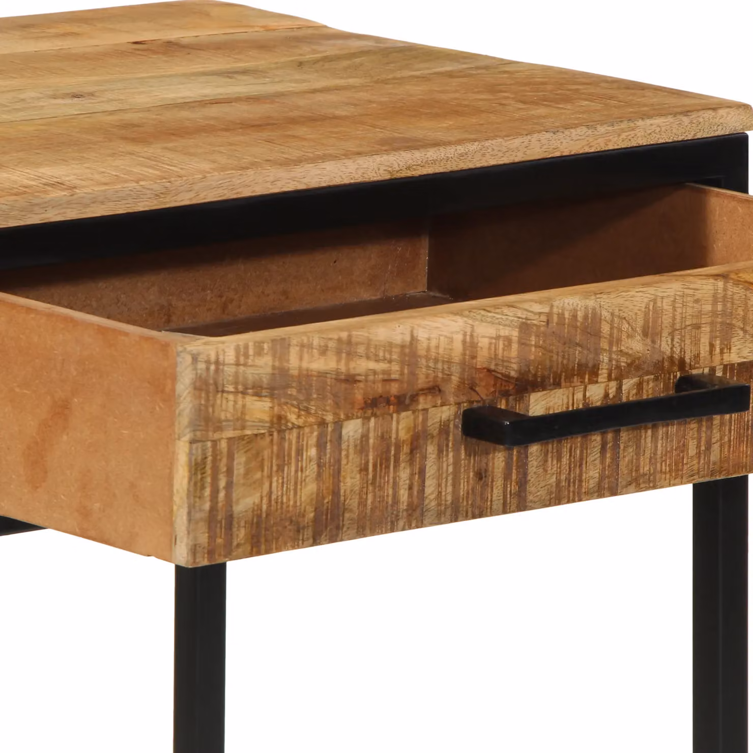 Berkfield Home Extendable Solid Mango Wood Dressing Table in Brown, W/D/H: 100 x 40 x 75/120 cm – 3