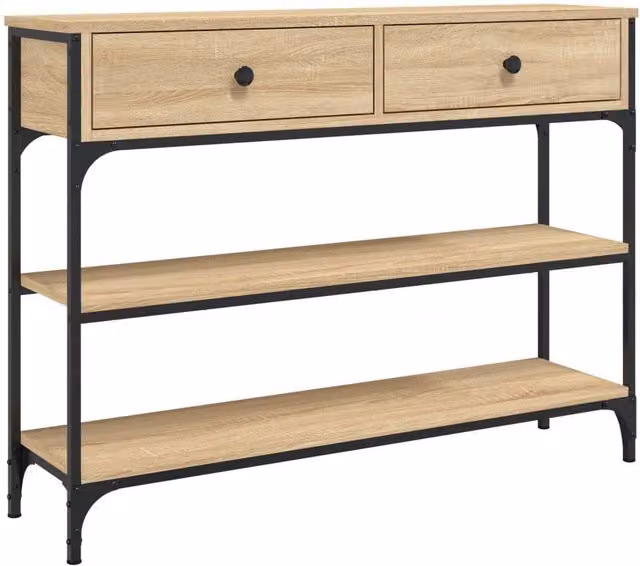 Berkfield Home Sonoma Oak Console Table in Light Oak, W/D/H: 100 x 25 x 75 cm – 1